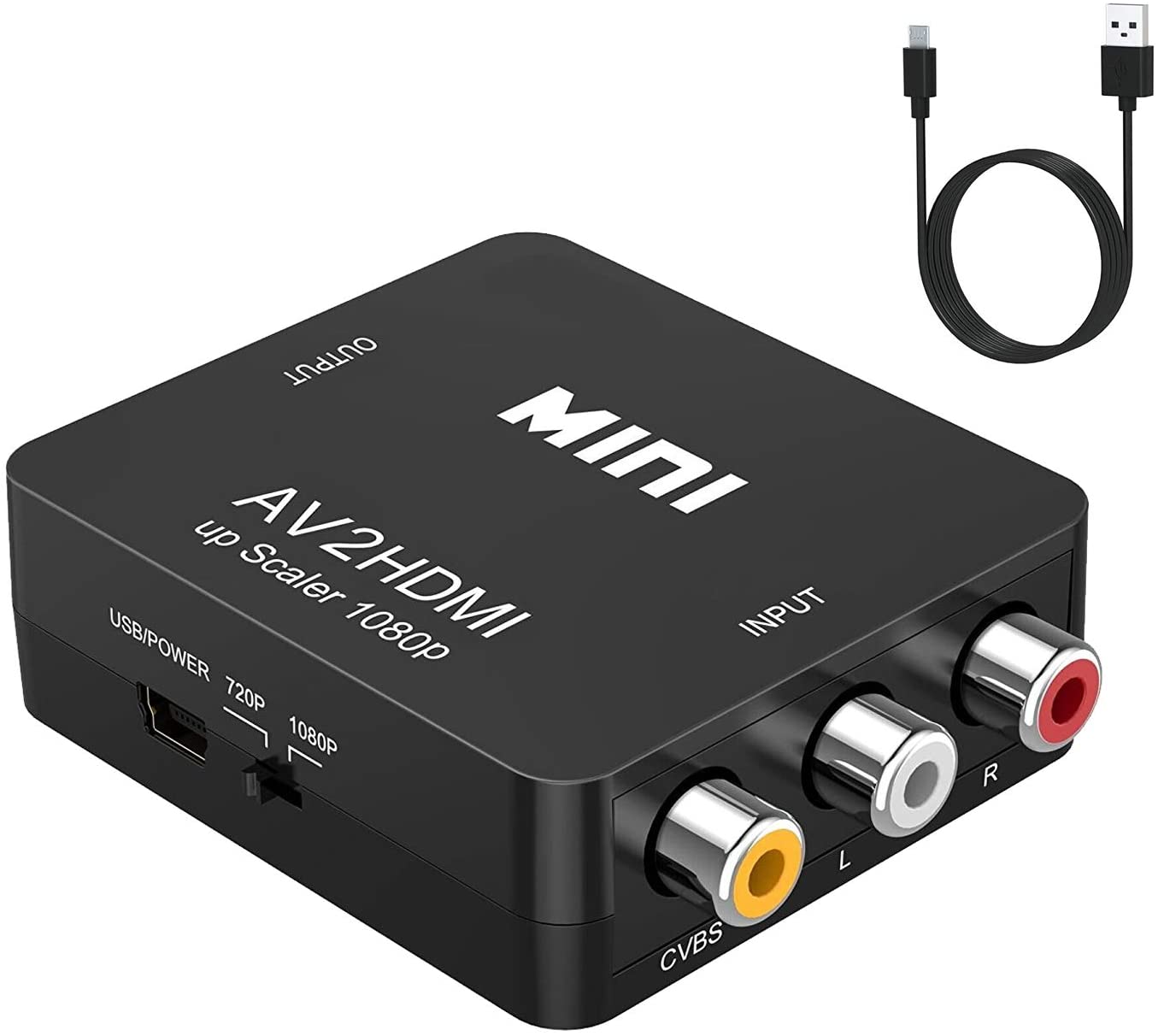 KINGMOX AV2HDMI - MINI CONVERTIDOR RCA A HDMI - FULL HD 1080P